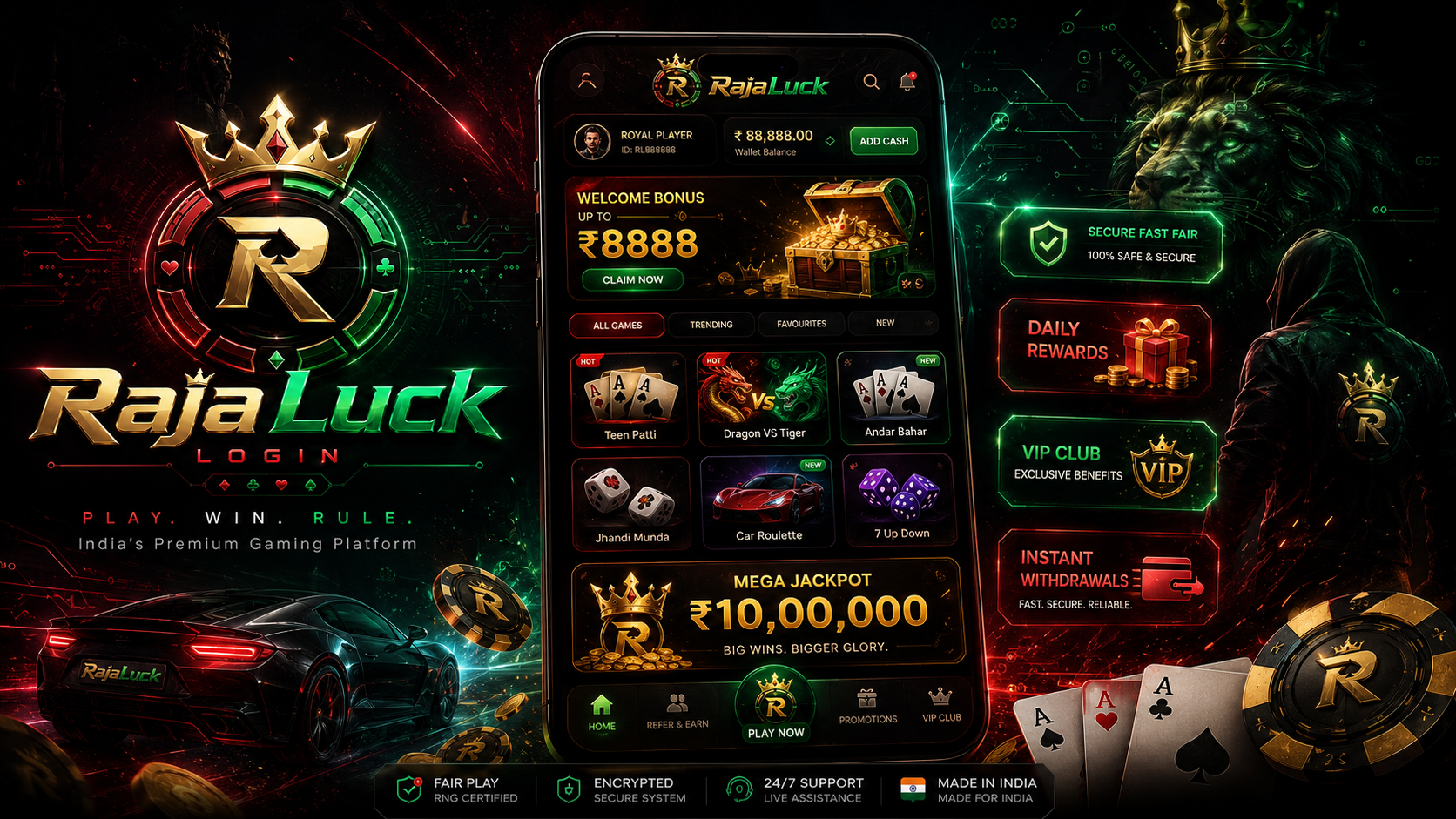 RajaLuck login screen guide: avoid misreading page information